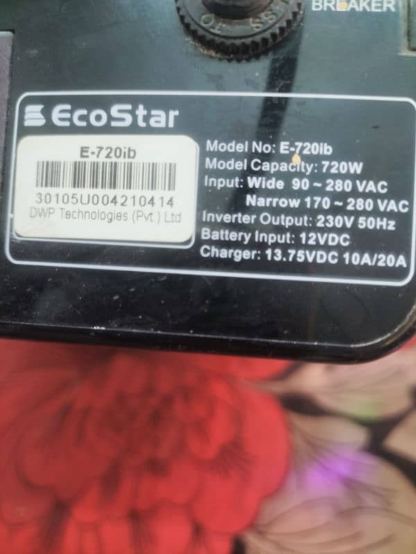 Ecostar ups 720 watts no opened repaired 2