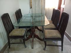 Wooden 6 Chairs Dining Table