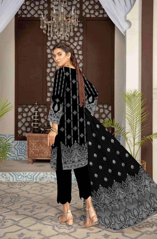 Amna-B , 3 PC's Women's Unstitched lawn printed suit 1