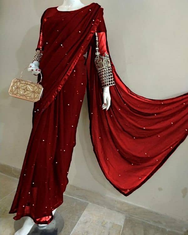 3pc stitched silk saree 1