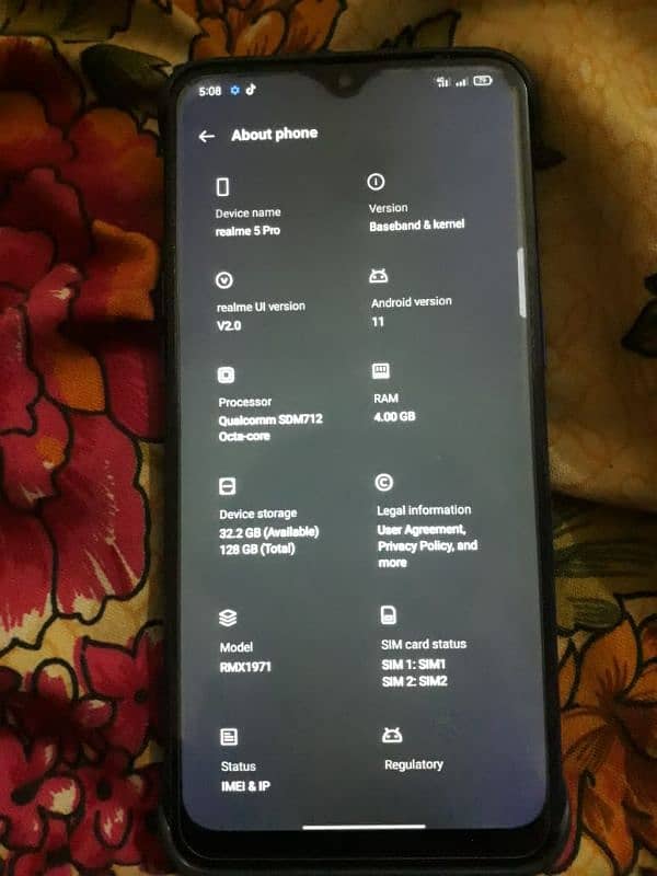 Realme 5 pro 4/128 gb official pta approved mobile with box 7