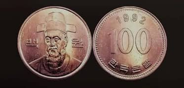 Korea 100 won coin.