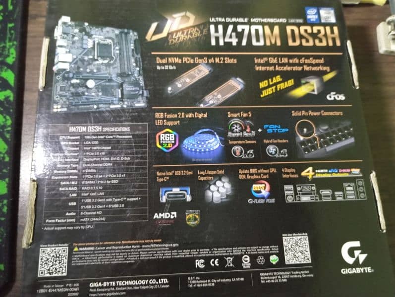 Gigabyte H470M DS3H intel 10th generation LGA 1200 2