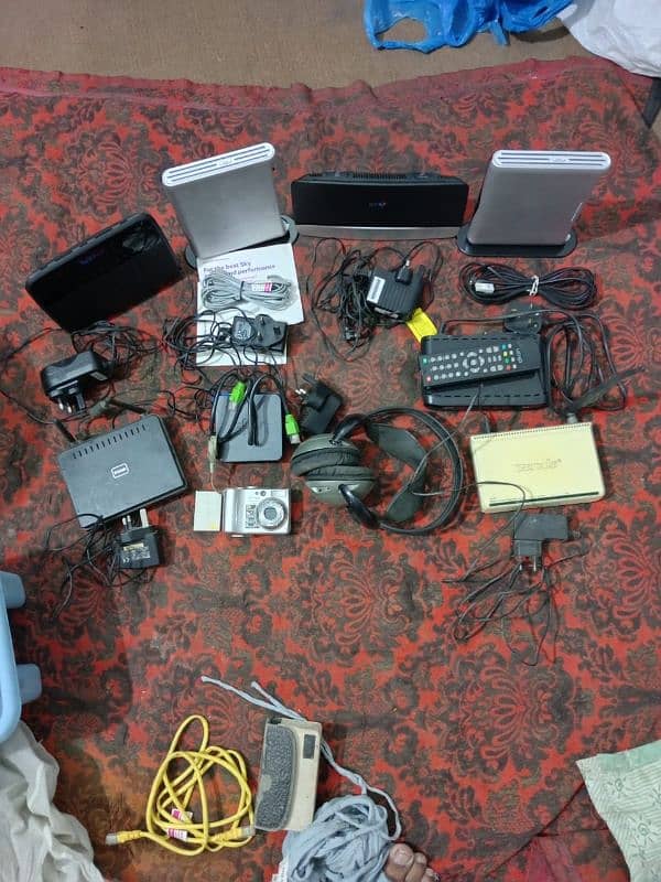 Ruters, modems, headphones, keyboards, cemra, mini air coolers, 10