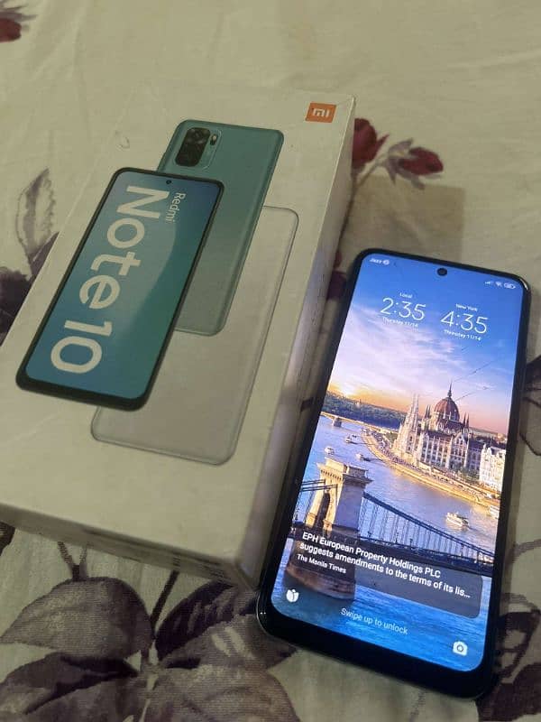 Redmi note 10 with box Super AMOLED display figer ok 0