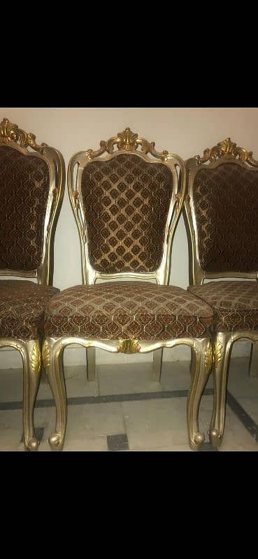 4 x  Solid wood Carving chair 3