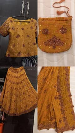 Golden Bronze Jamawar Lehnga