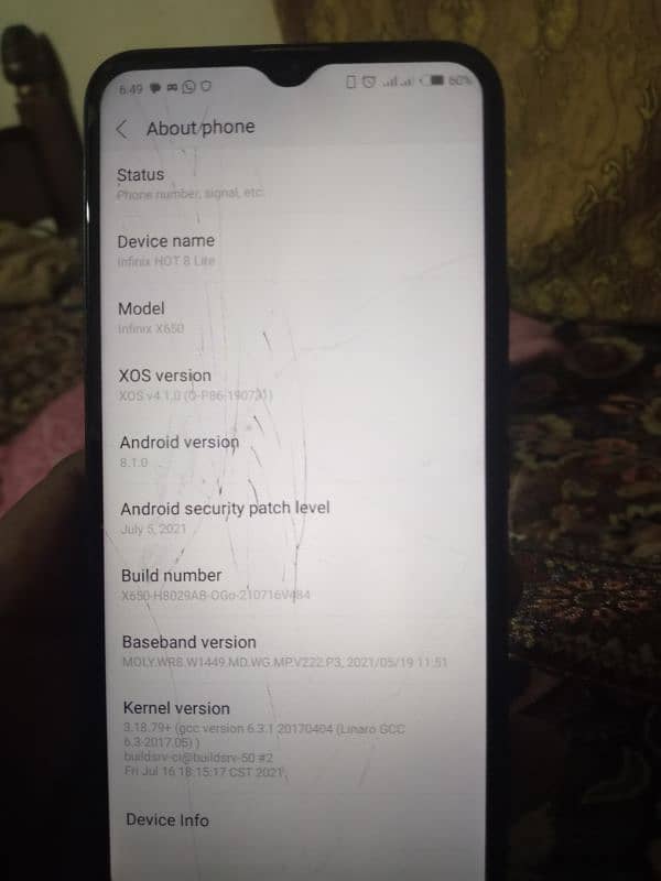 Infinix hot 8 lit 0