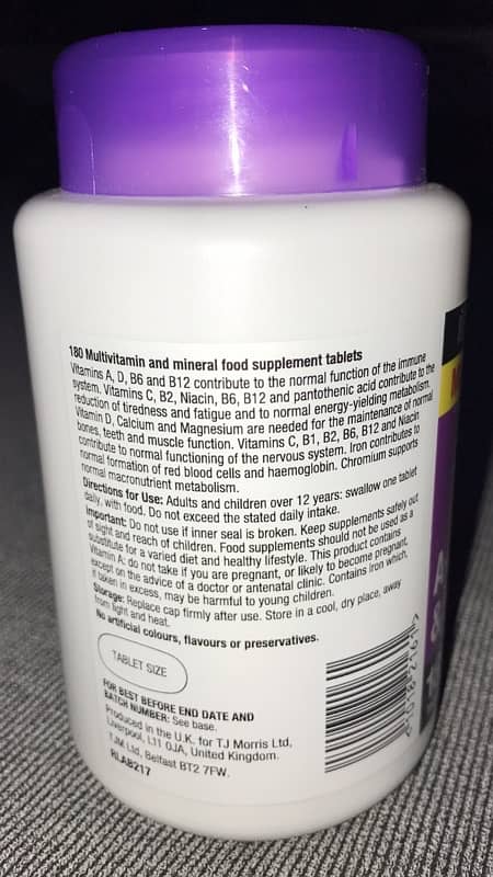 Multivitamin & Minerals. 180 Tablets. Made in UK. 2