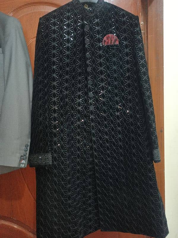 Black Sherwani with All Accessories 7