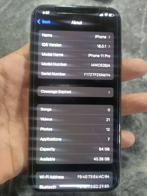 iPhone 11 pro SIM time 4 month Non PTA 10 by 10 water pak 2