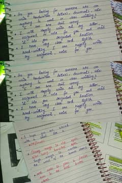 Handwritten assignment work