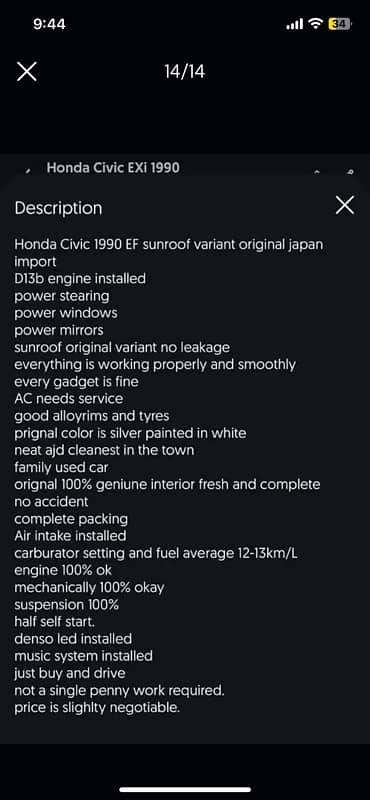 Honda Civic Oriel 1990 18