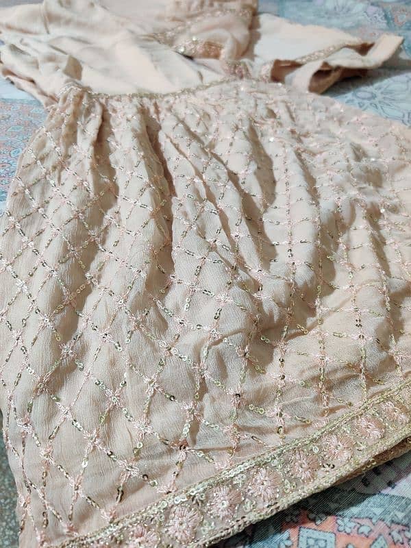 Brand New 3 Pc. Peach Colour Pure Chiffon 5