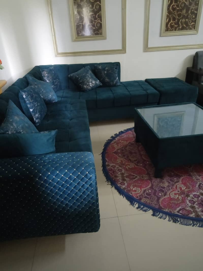 7 seater L type sofa set for sell condition 10/10 1