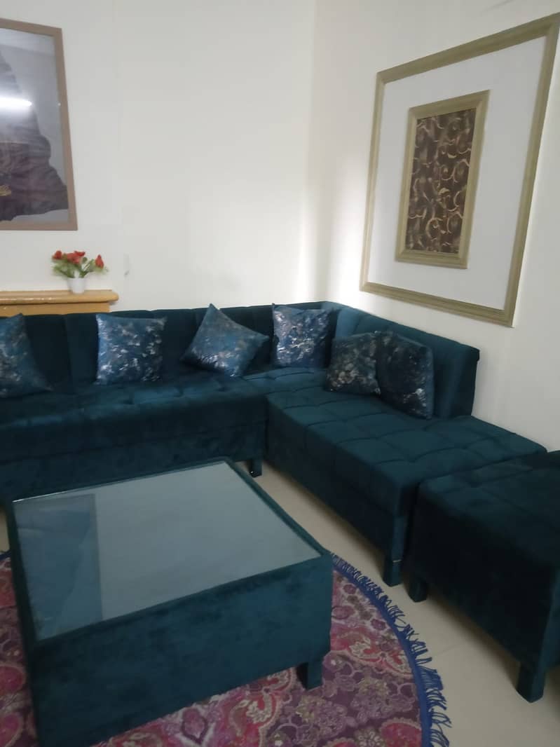 7 seater L type sofa set for sell condition 10/10 5