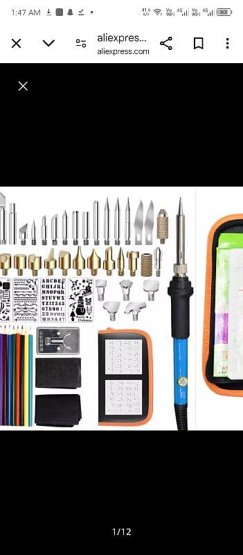 wood burning soldering iron kit 72 pieces 8