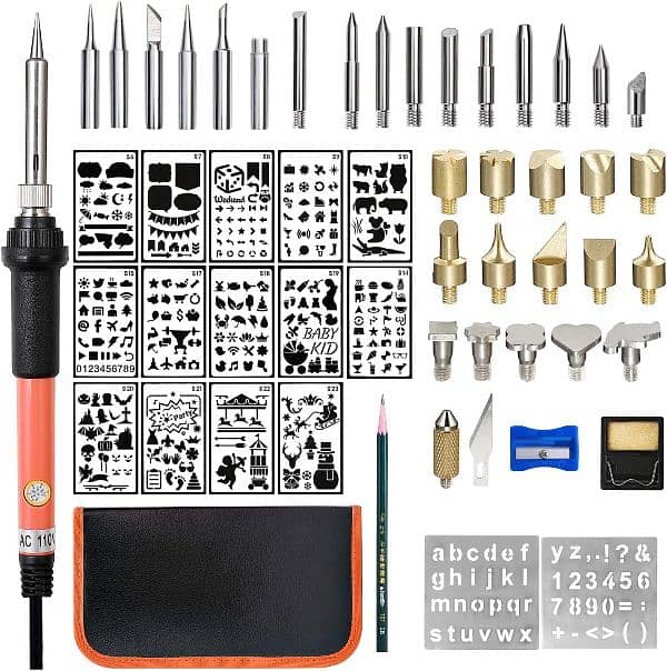 wood burning soldering iron kit 72 pieces 11