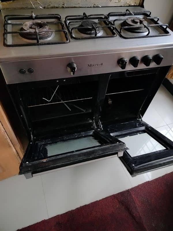 3 burner Marvel Cooking Range 2 Door with Gas oven & Hotpot 4