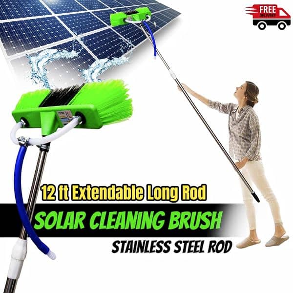 Solar Panel Cleaning Brush with Water System 0