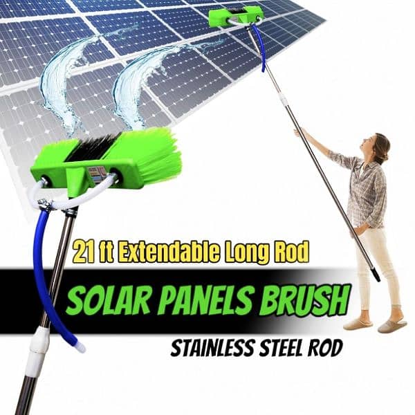 Solar Panel Cleaning Brush with Water System 7