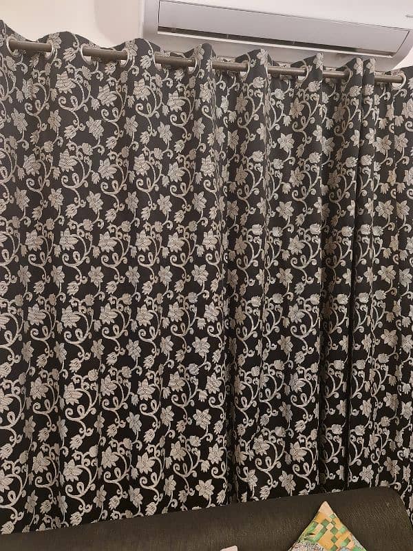 Black n grey printed heavy fabric curtains 2