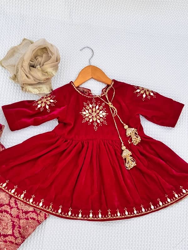 velvet frock for kids 0