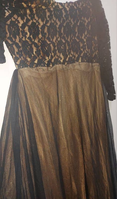 Maxi Dress Black+ Gold  Party Wear 3