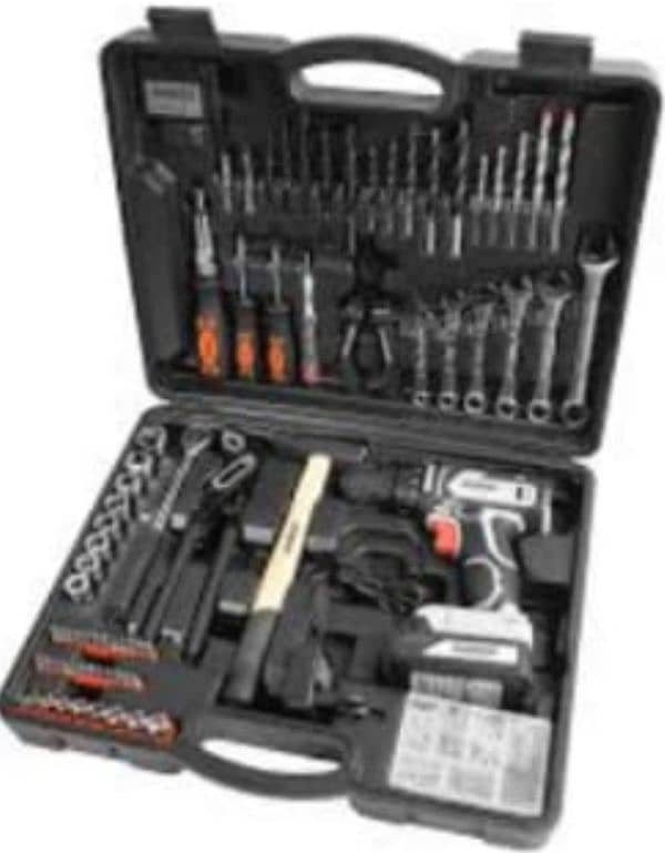 Tool Box with cordless Drill, 20volt, lithium ion. 75 pieces 3