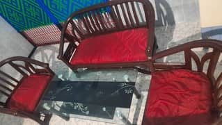 1.1. 2 couch set with glass table 2×4