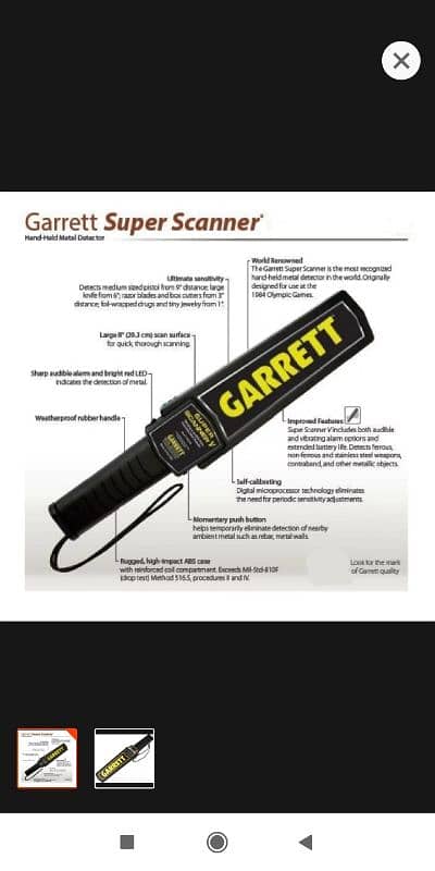 Metal Detector Garrett Super sports Scanner equipment Body Scanner 10