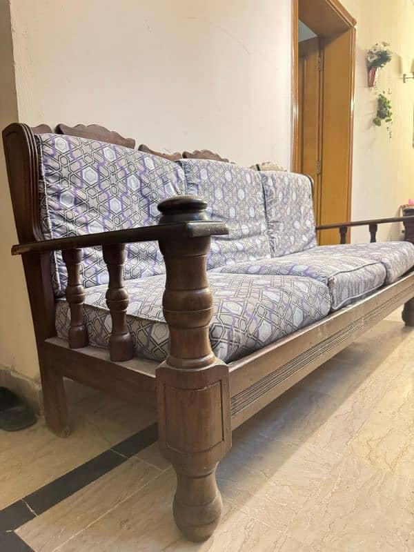 5 seater sofa shisham wood set 1