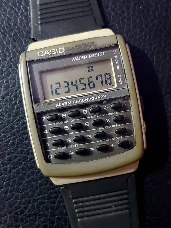 Vintage Casio Calculator CA-506 Alarm Chronograph Quartz Wrist Watch 0