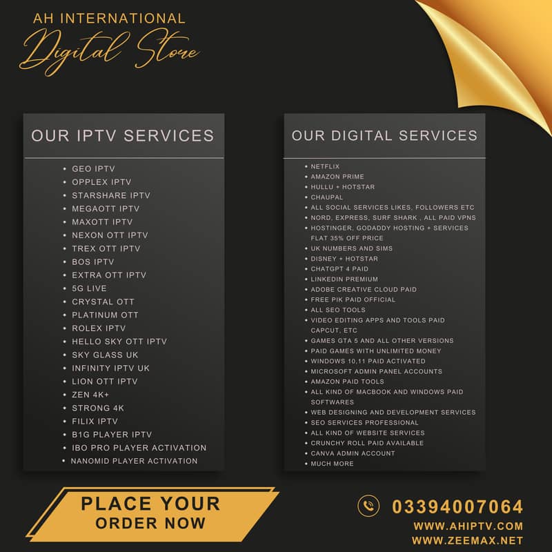 IPTV Real 4K Quality Branded Servers Reseller Available 03394007064 0