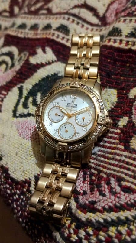 Festina Watch Gold Plated Multifunction Lush condition 2