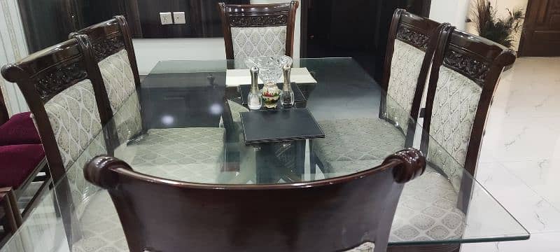 Dining Table with chairs / 6 Seater Dining table / Shesham wood dining 2