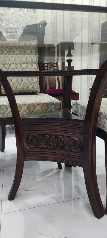 Dining Table with chairs / 6 Seater Dining table / Shesham wood dining 4