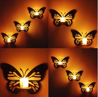 Decorative Butterfly Wall Shelf,Candle Lights Are Not Included 2