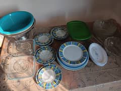 Glass dinner set imported for sale