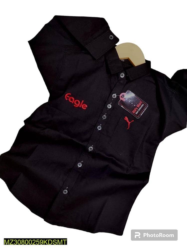 Boys 1 pc cotton stitched shirt 1