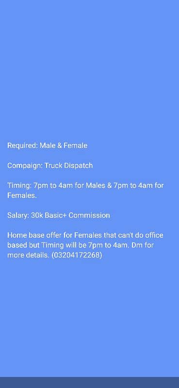 Hiring Sale's Agent's & Dispatcher's. 0