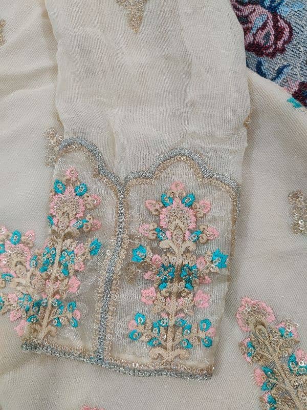 3pcs full embroidery cotton net 3