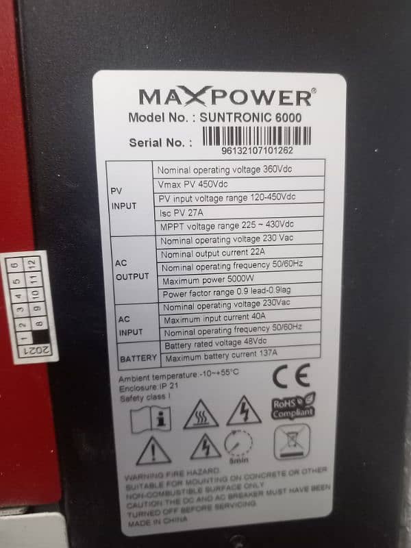 Pv 6000 max power 0