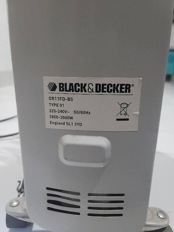 Oil Radiator Electric Heater Black & Decker 3