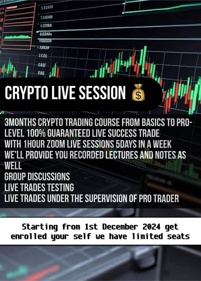 Crypto live trading sessions(4month cours) fee 10k per month 0