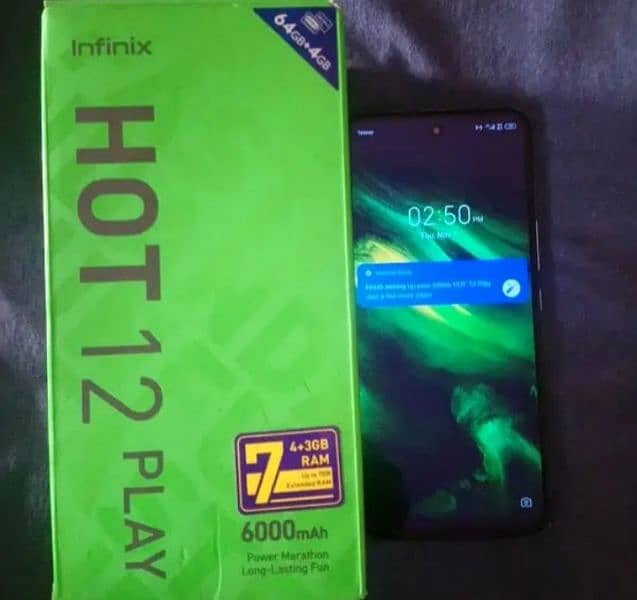 Infinix hot 12 play with all acessries 0