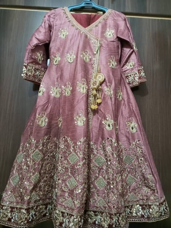 "Andrakha Style Khataan Silk 3-Piece Frock Suit - 100% Condition" 1