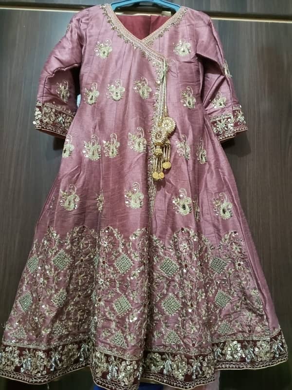 "Andrakha Style Khataan Silk 3-Piece Frock Suit - 100% Condition" 2