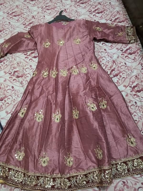 "Andrakha Style Khataan Silk 3-Piece Frock Suit - 100% Condition" 3