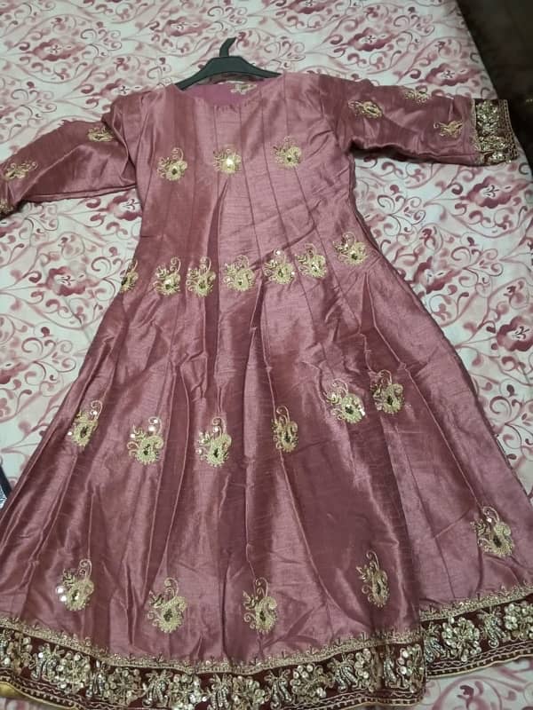 "Andrakha Style Khataan Silk 3-Piece Frock Suit - 100% Condition" 7